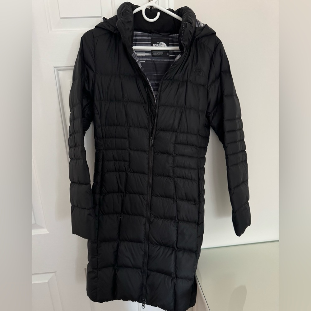 The North Face Women's Black Quilted Jacket with Striped Lining